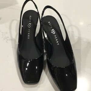 Katy Perry Collections Glossy Black Slingback Heels